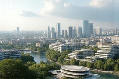 Vue panoramique d’architecture moderne à Lyon